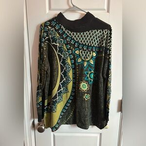VINTAGE Bob Mackie Wearable Art Abstract Knit Pullover Sweater 1X